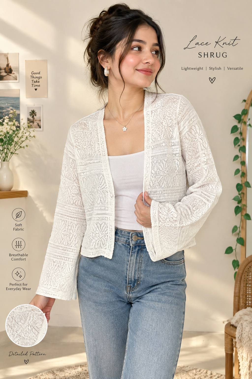 Midnight Muse Black White Shrug